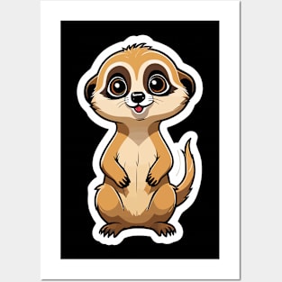 Meerkat Cute Illustration Posters and Art